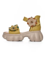 Sandale Dama din piele naturala 18651 YELLOW | ADVANCER