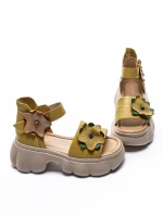 Sandale Dama din piele naturala 18651 YELLOW | ADVANCER