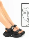 Sandale Dama din piele naturala 6818 BLACK | ADVANCER