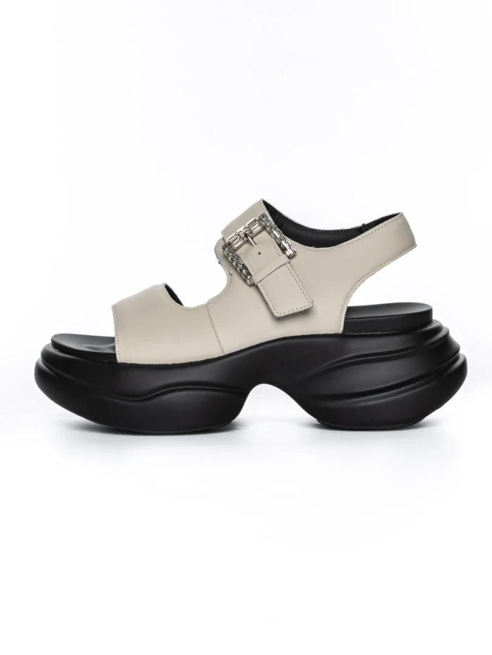 Sandale Dama din piele naturala 6818 CREAM | ADVANCER