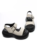 Sandale Dama din piele naturala 6818 CREAM | ADVANCER