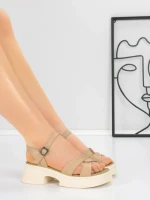 Sandale Dama din piele naturala 2567 APRICOT | ADVANCER