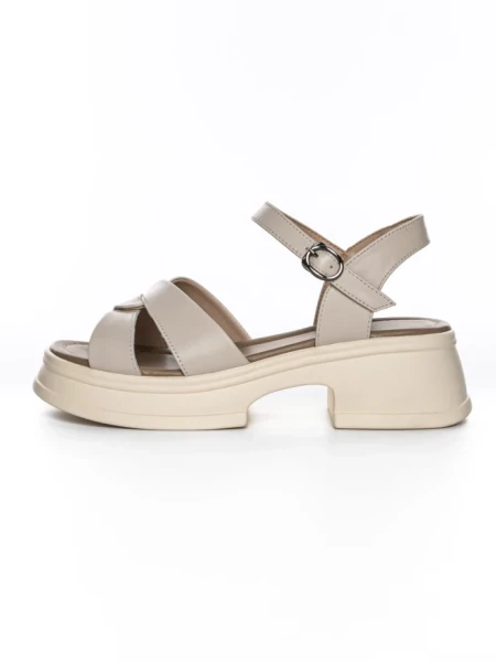 Sandale Dama din piele naturala 2567 CREAM | ADVANCER