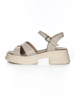 Sandale Dama din piele naturala 2567 CREAM | ADVANCER