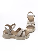 Sandale Dama din piele naturala 2567 CREAM | ADVANCER