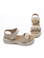 Sandale Dama din piele naturala 2562 CREAM | ADVANCER