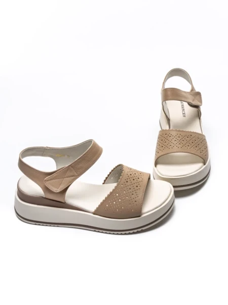 Sandale Dama din piele naturala 25069 APRICOT | ADVANCER