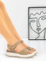 Sandale Dama din piele naturala 25069 APRICOT | ADVANCER