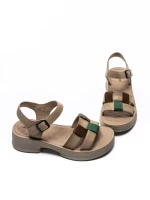 Sandale Dama din piele naturala 251077 APRICOT-ORANGE | ADVANCER