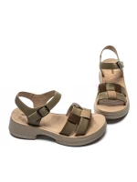 Sandale Dama din piele naturala 251077 GREEN-BROWN | ADVANCER