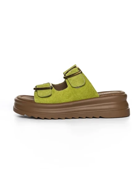 Papuci Dama din piele naturala P333-3 GREEN | ADVANCER