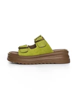Papuci Dama din piele naturala P333-3 GREEN | ADVANCER