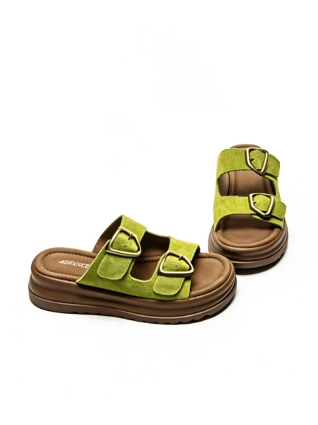 Papuci Dama din piele naturala P333-3 GREEN | ADVANCER