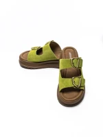 Papuci Dama din piele naturala P333-3 GREEN | ADVANCER