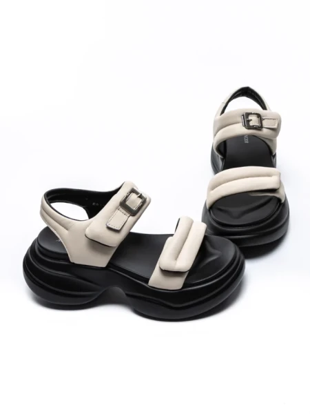 Sandale Dama din piele naturala 6818-1 CREAM | ADVANCER