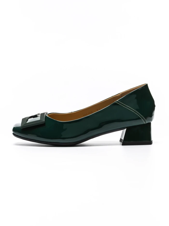 Pantofi cu toc din piele naturala 1011-1062 GREEN | FORMAZIONE