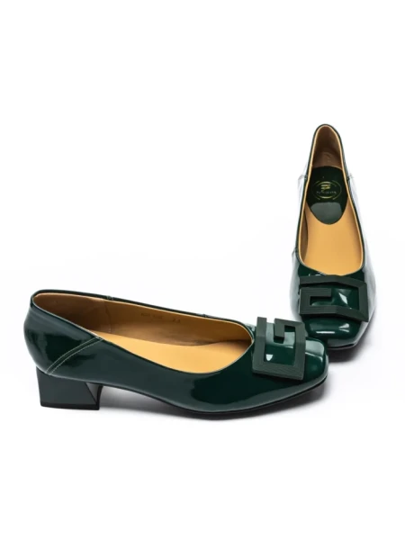 Pantofi cu toc din piele naturala 1011-1062 GREEN | FORMAZIONE