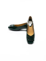 Pantofi cu toc din piele naturala 1011-1062 GREEN | FORMAZIONE