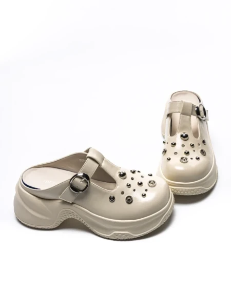 Papuci Dama din piele naturala TP3099-1 CREAM | ADVANCER