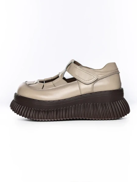 Pantofi Casual Dama din piele naturala 58588 CREAM | ADVANCER