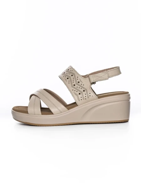 Sandale Dama din piele naturala 9573 CREAM | ADVANCER