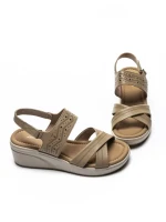 Sandale Dama din piele naturala 9573 KHAKI | ADVANCER