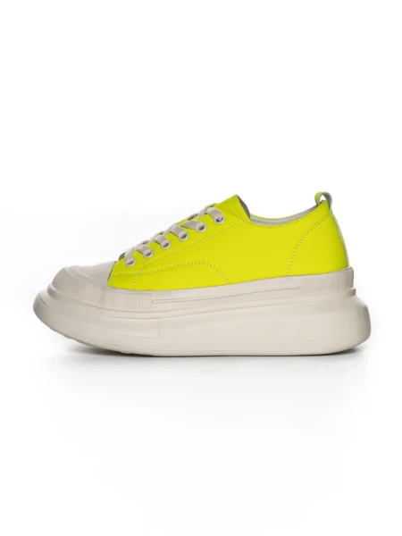 Pantofi Sport Dama din piele naturala 227802 LEMON YELLOW | ADVANCER