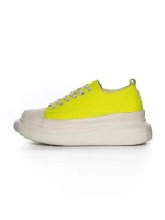 Pantofi Sport Dama din piele naturala 227802 LEMON YELLOW | ADVANCER