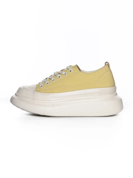 Pantofi Sport Dama din piele naturala 227802 LIGHT YELLOW | ADVANCER