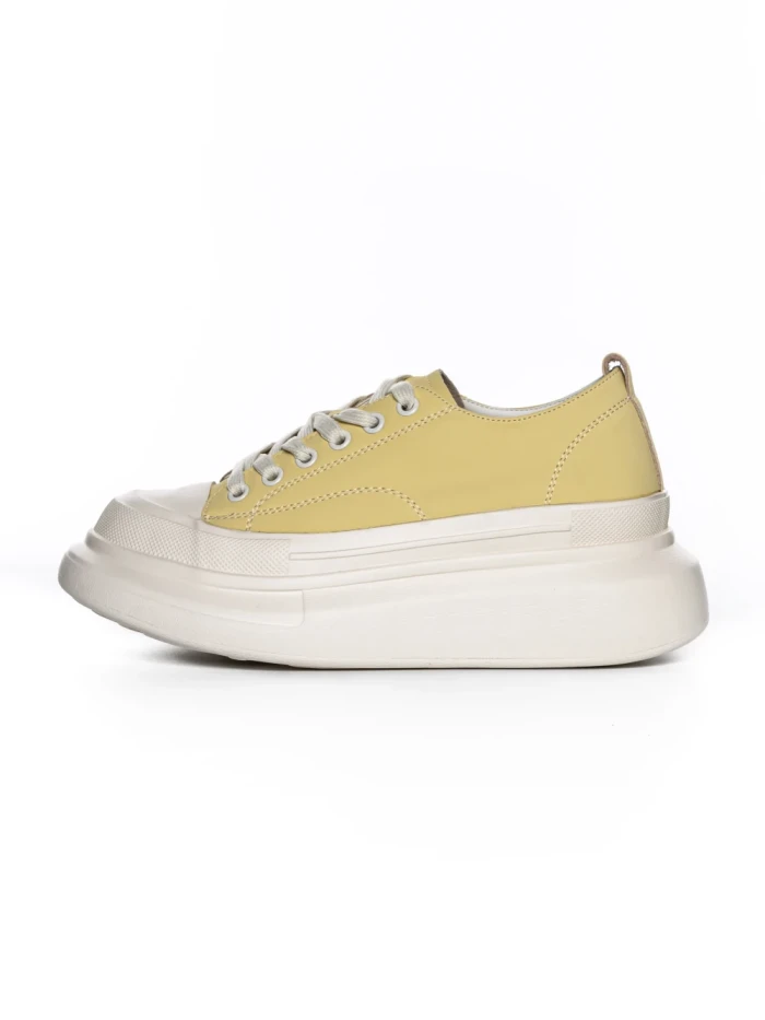 Pantofi Sport Dama din piele naturala 227802 LIGHT YELLOW | ADVANCER