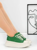 Pantofi Sport Dama din piele naturala 227802 GREEN | ADVANCER