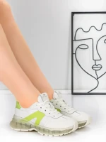 Pantofi Sport Dama din piele naturala 2382-3 GREEN | FRANCO GERARDO