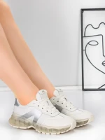 Pantofi Sport Dama din piele naturala 2382-3 SILVER | FRANCO GERARDO