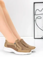 Pantofi Casual Dama din piele naturala CS07 APRICOT | FRANCO GERARDO
