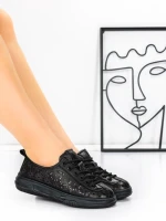 Pantofi Casual Dama din piele naturala 98088 BLACK | FORMAZIONE