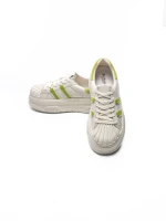 Pantofi Sport Dama din piele naturala P58023 WHITE-GREEN | BERLINER