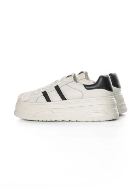 Pantofi Sport Dama din piele naturala P58023 WHITE-BLACK | BERLINER