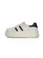 Pantofi Sport Dama din piele naturala P58023 WHITE-BLACK | BERLINER