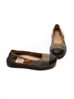 Balerini Dama din piele naturala 2211-1 BLACK-GREEN | BERLINER
