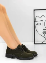 Pantofi Casual Dama din piele naturala 3218H01 GREEN | FORMAZIONE