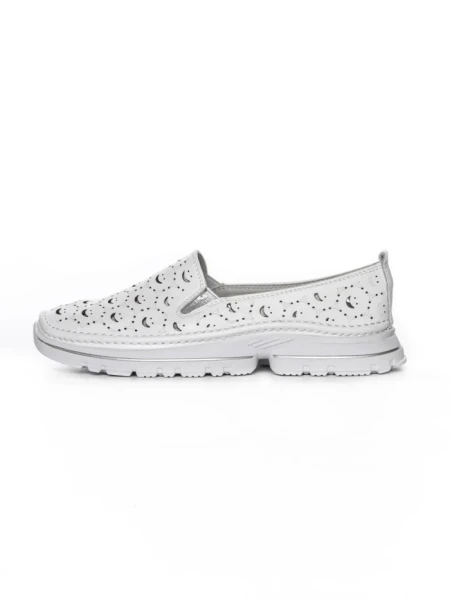 Balerini Dama din piele naturala K242-4 WHITE | GALLOP