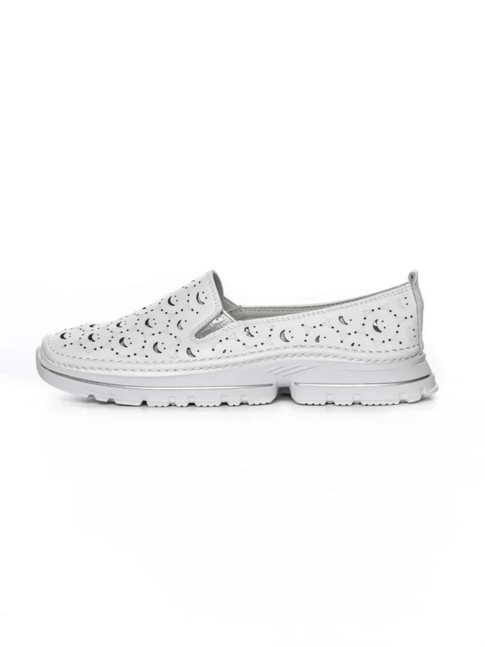 Balerini Dama din piele naturala K242-4 WHITE | GALLOP