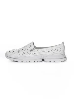 Balerini Dama din piele naturala K242-4 WHITE | GALLOP