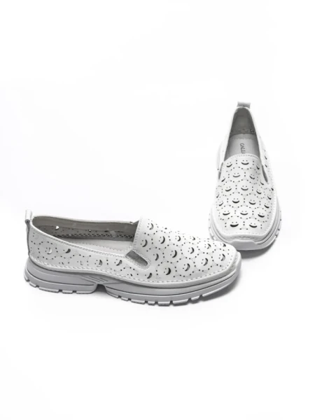 Balerini Dama din piele naturala K242-4 WHITE | GALLOP