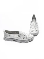 Balerini Dama din piele naturala K242-4 WHITE | GALLOP
