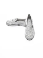 Balerini Dama din piele naturala K242-4 WHITE | GALLOP