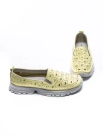 Balerini Dama din piele naturala K242-4 YELLOW | GALLOP