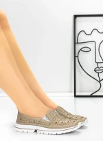 Balerini Dama din piele naturala K242-4 APRICOT | GALLOP