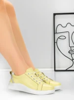 Pantofi Casual Dama din piele naturala K243-1 YELLOW | GALLOP