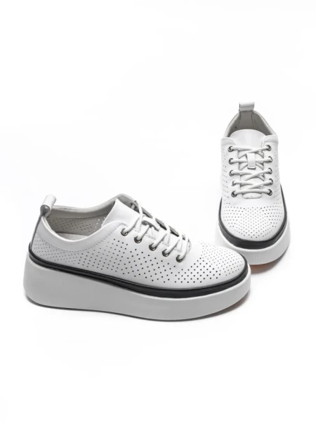Pantofi Casual Dama din piele naturala K244-1 WHITE | GALLOP